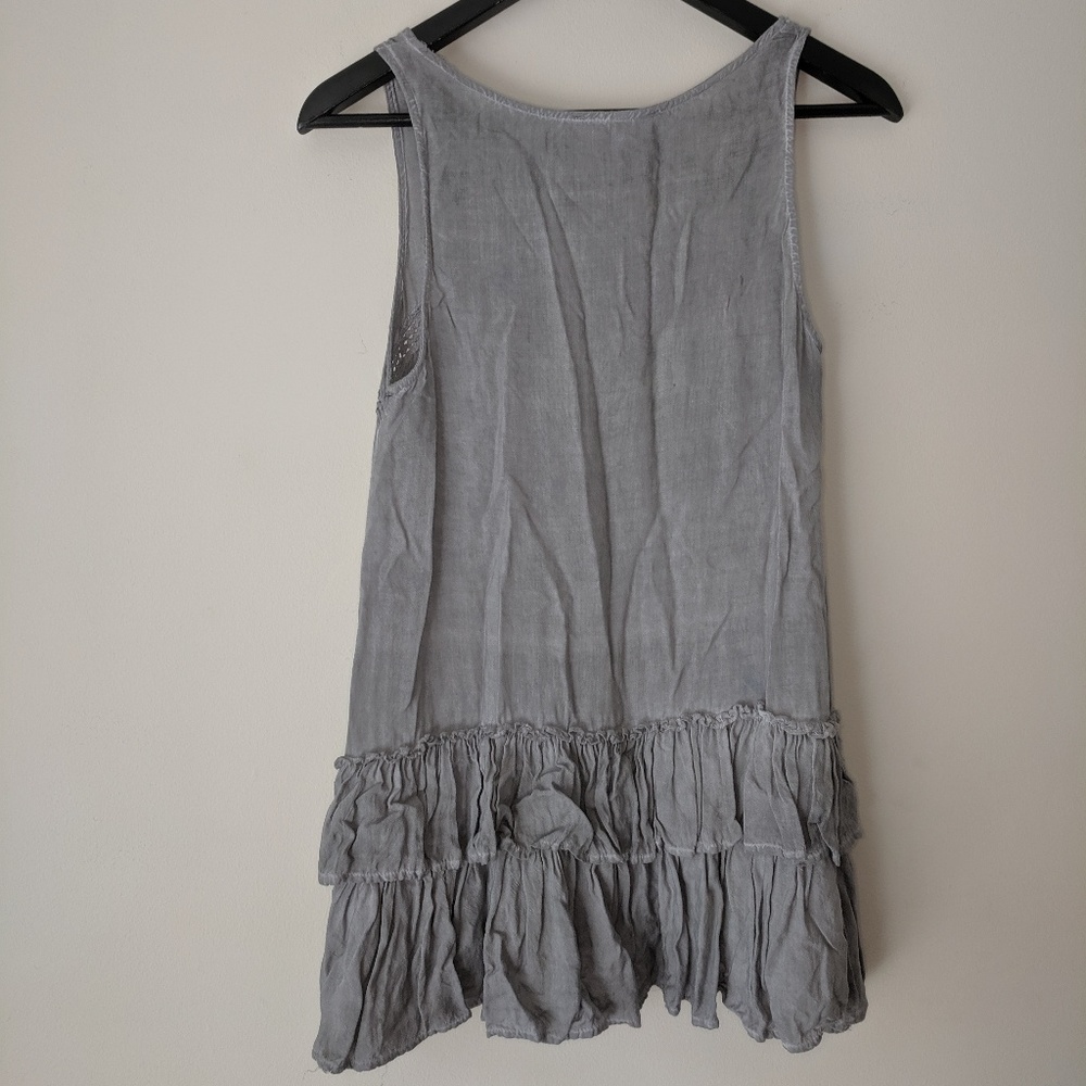 Gray Acid Wash Ruffle Tank - Picture 4 of 4
